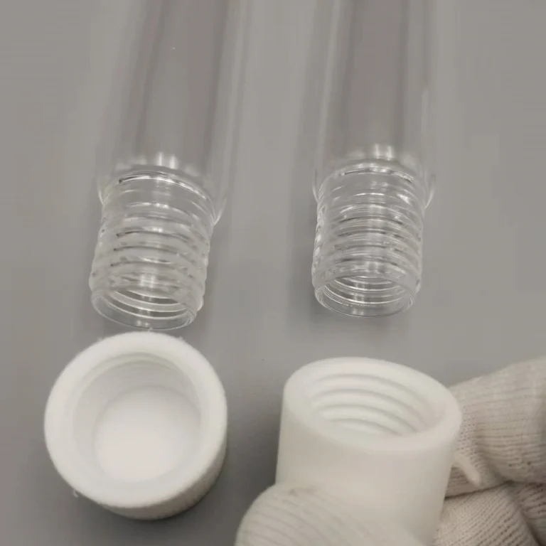 Threaded Quartz Tube with PTFE Cap TotalQuartzWorks